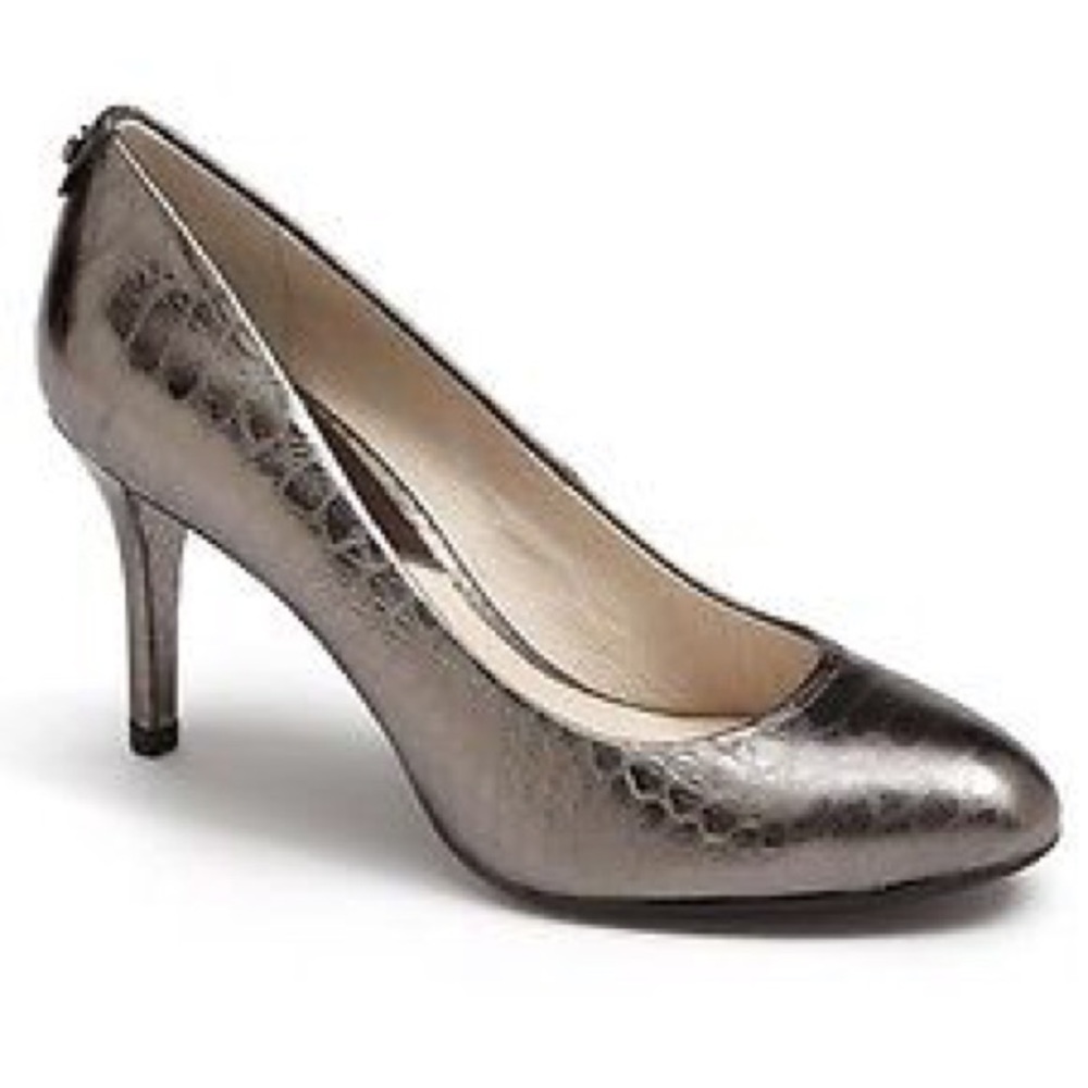 Michael Kors Pump Embossed Leather Gunmetal Sz 8.5